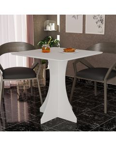 Mesa de Jantar Quadrada Lara 4 Lugares 70x70 Base em X em Mdf - Branco