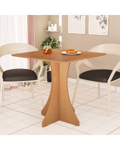 Mesa de Jantar Quadrada Lara 4 Lugares 70x70 Base em X em Mdf - Nature