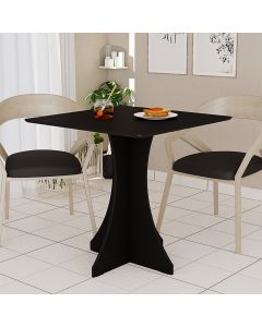 Mesa de Jantar Quadrada Lara 4 Lugares 70x70 Base em X em Mdf - Preto